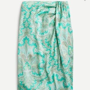 NWT J Crew Collection size 12 sarong skirt in aqua Ratti pendant paisley